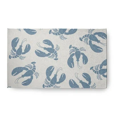 E By Design Flatweave Blue/white Area Rug In Blue;white