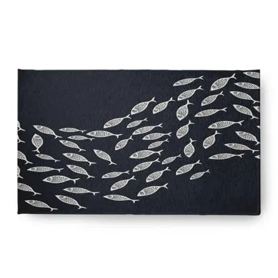 E By Design Flatweave Navy Blue Area Rug