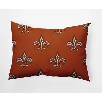 E By Design Fleur De Lis Decorative Throw Pillow Rectangle In Sienna