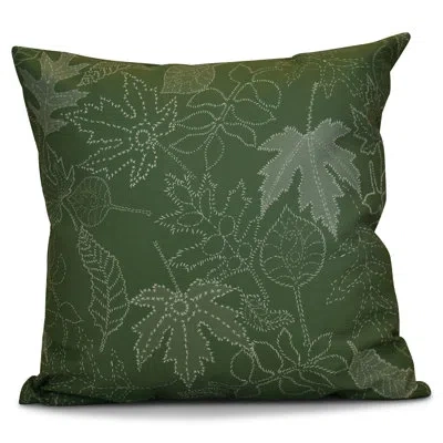 E By Design Flipping For Fall Dotted Leaves Floral Outdoor Pillow Cover And Insert In Green