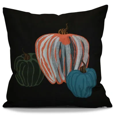 E By Design Flipping For Fall Outdoor Square Pillow Cover And Insert In Black