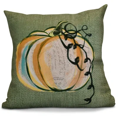 E By Design Flipping For Fall Pumpkin Fest Square Pillow Cover & Insert In Green