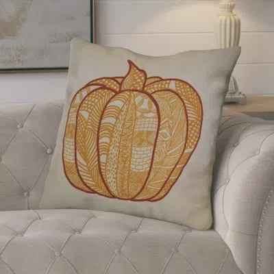 E By Design Flipping For Fall Pumpkin Patch Square Pillow Cover & Insert In Gold