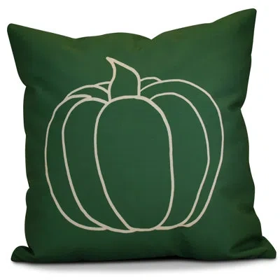 E By Design Flipping For Fall Pumpkin Pie Outdoor Square Pillow Cover And Insert In Green
