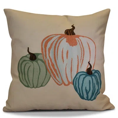 E By Design Flipping For Fall Pumpkin Spice Square Pillow Cover & Insert In Cream