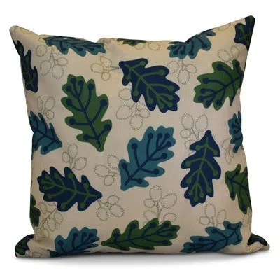 E By Design Flipping For Fall Retro Leaves Square Pillow Cover & Insert In Blue