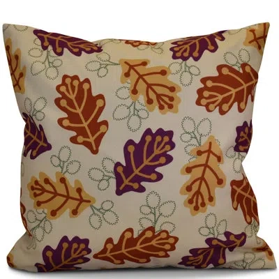 E By Design Flipping For Fall Retro Leaves Square Pillow Cover & Insert In Purple