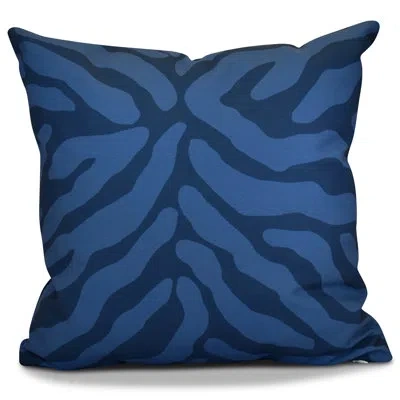 E By Design Flora And Fauna Outdoor Square Pillow Cover & Insert In Navy Blue