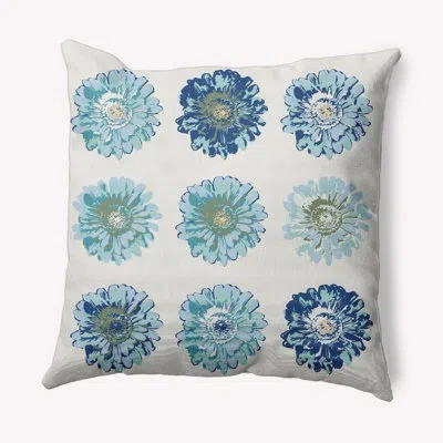 E By Design Floral  Decorative Throw Pillow In Dark Cobalt Blue