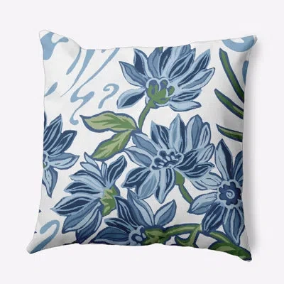 E By Design Floral Frolic Outdoor Square Pillow Cover & Insert In Blue