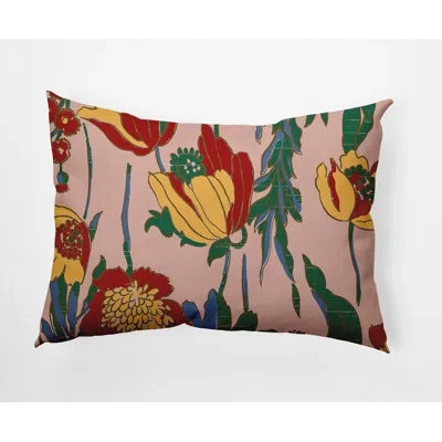 E By Design Floral Frolic Polyester Lumbar Rectangular Indoor/outdoor Pillow Cover & Insert