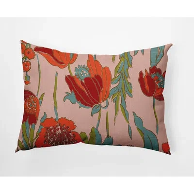 E By Design Floral Frolic Polyester Lumbar Rectangular Indoor/outdoor Pillow Cover & Insert