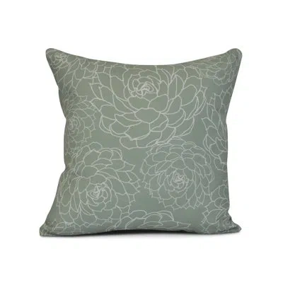 E By Design Floral Frolic Print Square Pillow Cover & Insert In Green