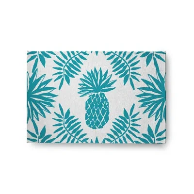 E By Design Floral Machine Woven Chenille Area Rug In Blue/light Gray In Blue;light Gray