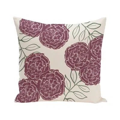 E By Design Floral Outdoor Square/rectangular Pillow Cover & Insert In Passion Flower