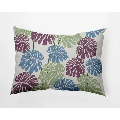 E By Design Floral Polyester Indoor/outdoor Throw Pillow In Blue