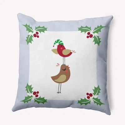 E By Design Floral Polyester Indoor/outdoor Throw Pillow In Blue