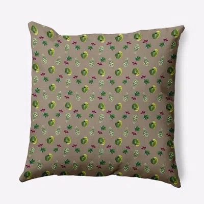 E By Design Floral Polyester Indoor/outdoor Throw Pillow In Brown