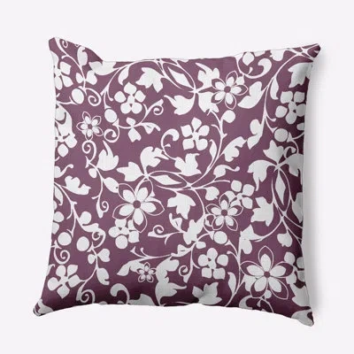 E By Design Floral Polyester Indoor/outdoor Throw Pillow In Brown