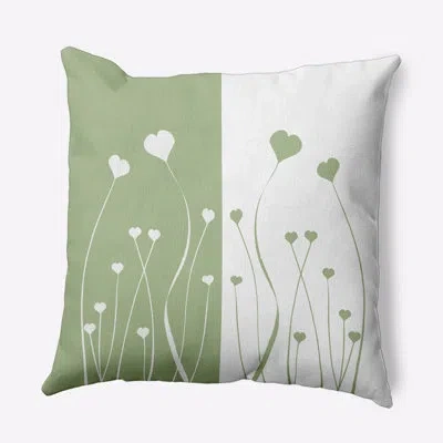 E By Design Floral Polyester Indoor/outdoor Throw Pillow In Green