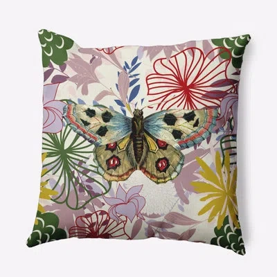 E By Design Floral Polyester Indoor/outdoor Throw Pillow In Green