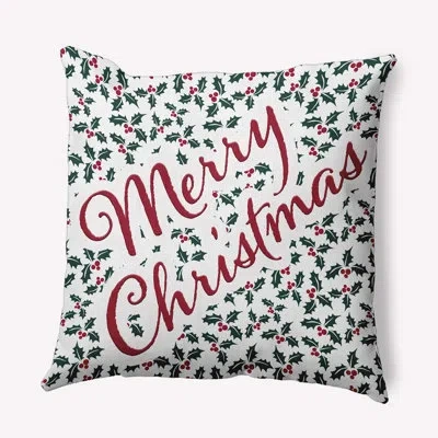 E By Design Floral Polyester Indoor/outdoor Throw Pillow In Green