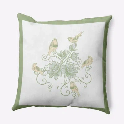 E By Design Floral Polyester Indoor/outdoor Throw Pillow In Green