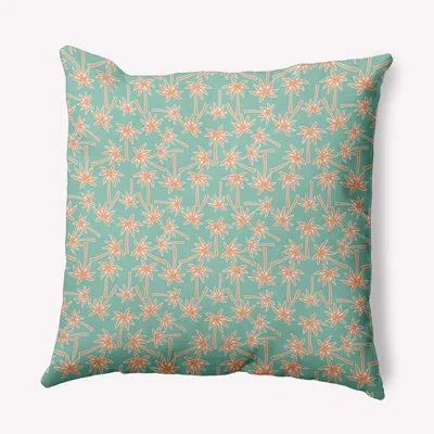 E By Design Floral Polyester Indoor/outdoor Throw Pillow In Green