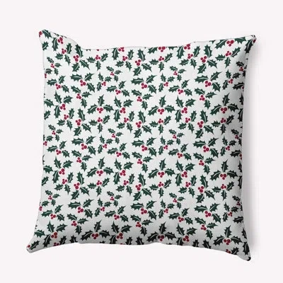 E By Design Floral Polyester Indoor/outdoor Throw Pillow In Green;green