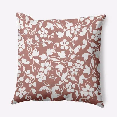 E By Design Floral Polyester Indoor/outdoor Throw Pillow In Orange