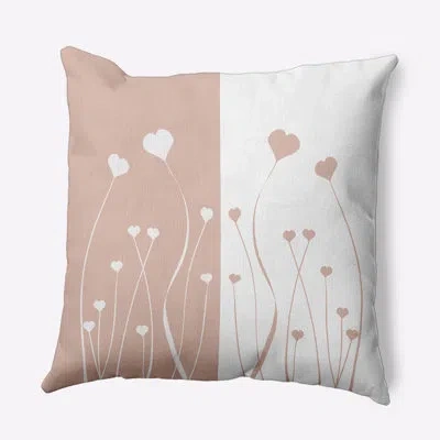 E By Design Floral Polyester Indoor/outdoor Throw Pillow In Pink