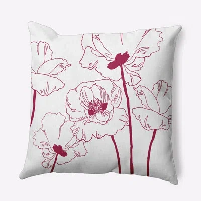 E By Design Floral Polyester Indoor/outdoor Throw Pillow In Pink