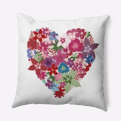 E By Design Floral Polyester Indoor/outdoor Throw Pillow In Pink
