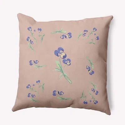 E By Design Floral Polyester Indoor/outdoor Throw Pillow In Pink