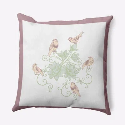 E By Design Floral Polyester Indoor/outdoor Throw Pillow In Purple