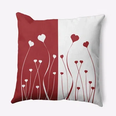 E By Design Floral Polyester Indoor/outdoor Throw Pillow In Red