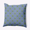E By Design Floral Polyester Throw Pillow In Blue