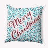 E By Design Floral Polyester Throw Pillow In Blue