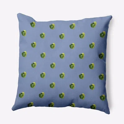 E By Design Floral Polyester Throw Pillow In Blue