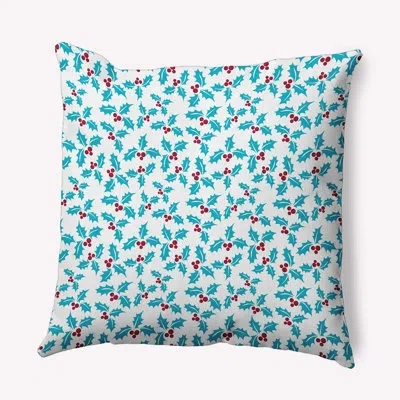 E By Design Floral Polyester Throw Pillow In Blue;blue