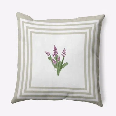 E By Design Floral Polyester Throw Pillow In Brown