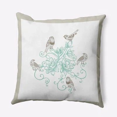 E By Design Floral Polyester Throw Pillow In Brown