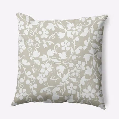 E By Design Floral Polyester Throw Pillow In Brown