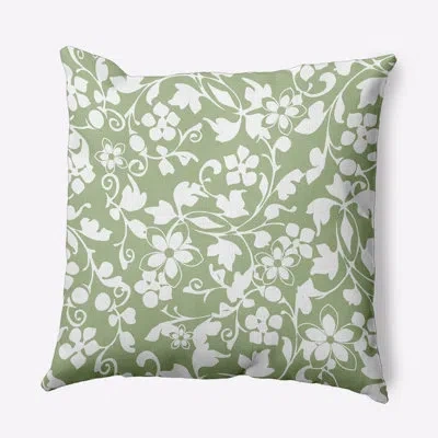E By Design Floral Polyester Throw Pillow In Green