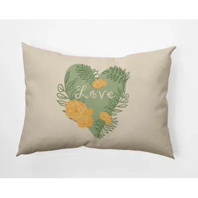 E By Design Floral Polyester Throw Pillow In Green