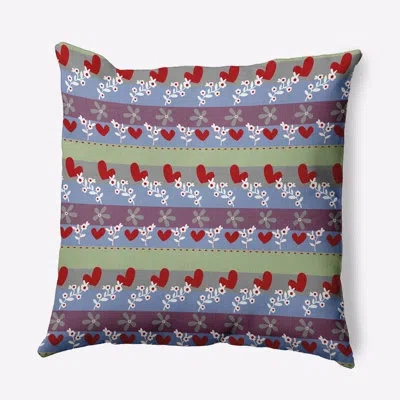 E By Design Floral Polyester Throw Pillow In Green