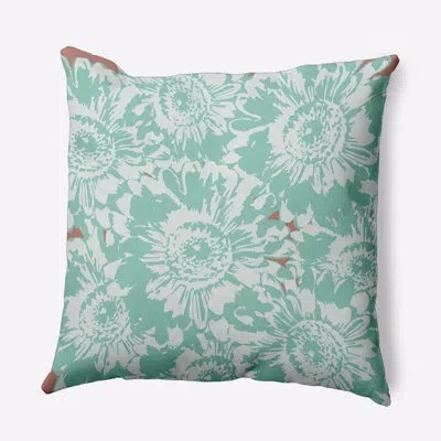 E By Design Floral Polyester Throw Pillow In Green