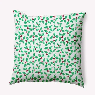 E By Design Floral Polyester Throw Pillow In Green