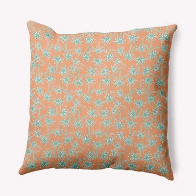 E By Design Floral Polyester Throw Pillow In Orange