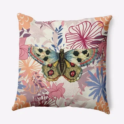 E By Design Floral Polyester Throw Pillow In Orange